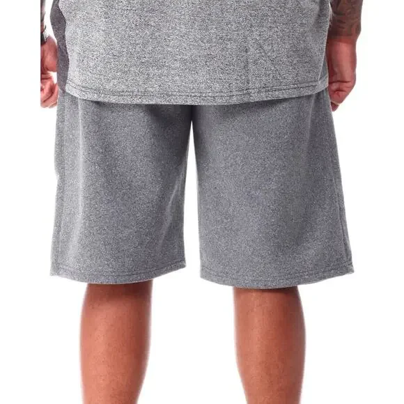 Ecko Unltd Men's Flyknit Marled Colorblock Activewear Shorts in Grey Marled - Picture 6 of 7
